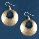 Round Copper Medium Hammered Engravable French Wire Earrings