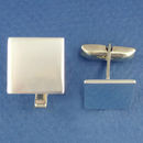 Engravable Square Sterling Silver Cuff Link
