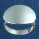Oval Curved Engravable Sterling Silver Ring