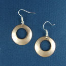 Round Copper Small Polished with Large Accent Hole French Wire Earrings