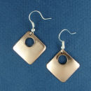 Diamond Copper Small Polished Engravable French Wire Earrings