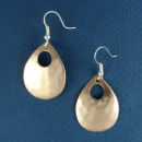 Teardrop Copper Medium Hammered Engravable French Wire Earrings