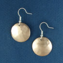 Round Copper Small Hammered Engravable French Wire Earrings