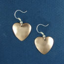 Heart Copper Small Hammered Engravable French Wire Earrings