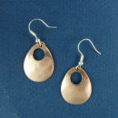 Teardrop Copper Small Hammered Engravable French Wire Earrings
