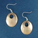 Oval Copper Small Hammered Engravable French Wire Earrings