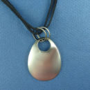 Teardrop 44-mm Engravable Polished Chocolate Copper Pendant on Multi Strand Black 16 Inch Cord Necklace with Silver Tone Toggle Clasp