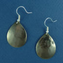 Teardrop Chocolate Copper Medium Hammered Engravable French Wire Earrings