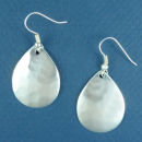 Teardrop Silver Fashion Earrings Medium Hammered Engravable with French Wires