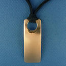 Rectangle 57-mm Engravable Polished Copper Pendant on Multi Strand Black 16 Inch Cord Necklace with Silver Tone Toggle Clasp