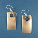 Rectangle Copper Earrings Medium Polished Engravable with Small Accent Hole French Wires