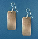 Rectangle Copper Earrings Medium Hammered Engravable with French Wires
