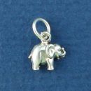 Elephant Tiny Sterling Silver Charm Pendant