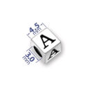 4.5mm Square Sterling Silver Alphabet Beads Image