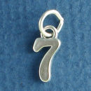 Number 7 Medium Sterling Silver Charm Pendant