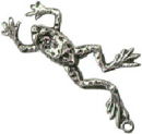 Frog Jumping 3D Sterling Silver Charm Pendant