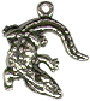 Alligator Charm on Attack 3D Sterling Silver Gator Charm Pendant