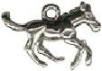 Horse Galloping Small 3D Sterling Silver Charm Pendant