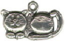 Cat Napping Sterling Silver Charm Pendant