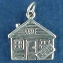 Realtor, Home with Word Phrase Sold Sign Sterling Silver Charm Pendant