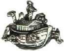 Religious Christian Noah's Ark Sterling with Animals Silver Charm Pendant Large