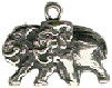 Noah's Ark Pair of Elephants Male and Female Sterling Silver Charm Pendant