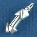 Dog's Rawhide Dog Bone 3D Sterling Silver Charm Pendant