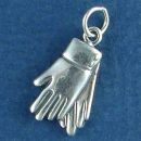 Ladies Pair of Hand Gloves 3D Sterling Silver Charm Pendant