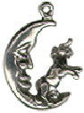 Cow Charm Jumping Over the Moon Sterling Silver Pendant