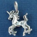 Unicorn Prancing Horse like Mystical Creature 3D Sterling Silver Pendant
