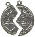 Religious Jewish Mitzpah Coin Sterling Silver Charm Pendant