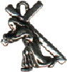 Religious Christian Jesus Carrying Cross 3D Sterling Silver Charm Pendant