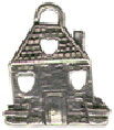 Gingerbread House Sterling Silver Charm Pendant