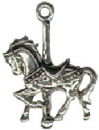 Carousel Horse Medium 3D Sterling Silver Charm Pendant