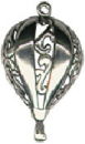 Hot Air Balloon with Ornate Design Sterling Silver Charm Pendant