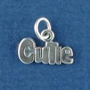 Cutie Word Phrase Sterling Silver Charm Pendant
