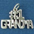 #1 Grandma Word Phase Sterling Silver Charm Pendant