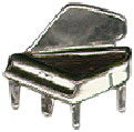 Music: Grand Piano with Open Top Sterling Silver Charm Pendant
