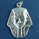 Pharaoh King Tutankhamun Sterling Silver Charm Pendant