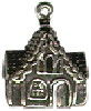 Gingerbread House Sterling Silver Charm Pendant