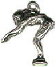 Female Swimmer in Starting Dive Position 3D Sterling Silver Charm Pendant