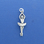 Ballerina in Ballet Pose Sterling Silver Charm Pendant