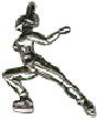 Ice Skater Small 3D Sterling Silver Charm Pendant