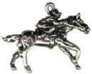 Horse and Jockey Sterling Silver Charm Pendant