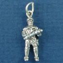 Policeman Police Occupation 3D Sterling Silver Charm Pendant