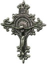 Cross Crucifix Ornate Design with Jesus Large 3D Sterling Silver Charm Pendant