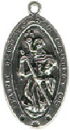 Religious Christian Saint Christopher Medal Sterling Silver Charm Pendant