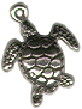 Sea Turtle Charm Small 3D Sterling Silver Pendant