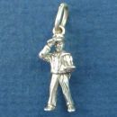 Postman and Mailman 3D Occupation Sterling Silver Charm Pendant