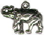 Elephant with Trunk Raised Small 3D Sterling Silver Charm Pendant